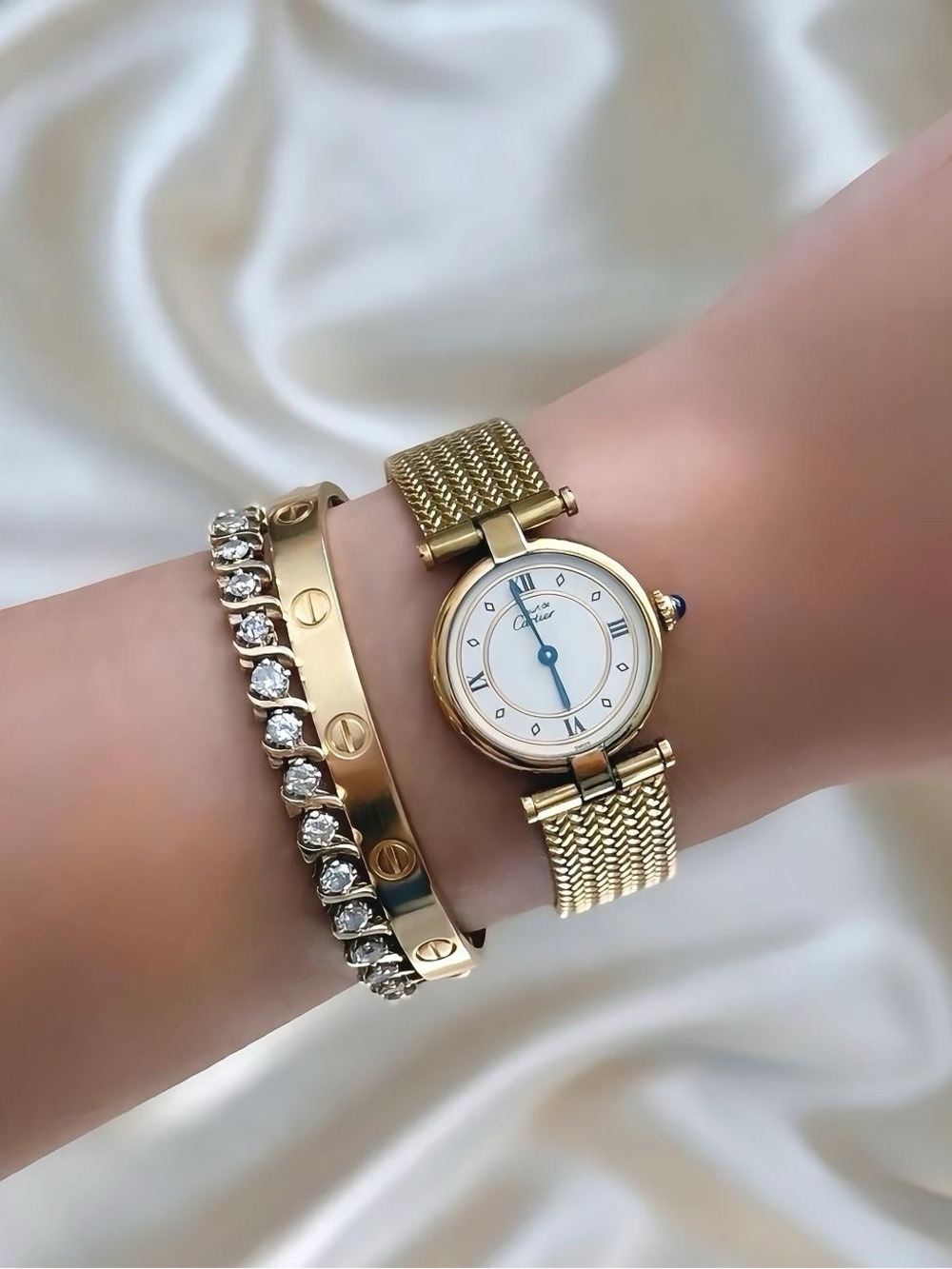 AUTHENTIC RARE VINTAGE CARTIER GOLD WATCH - WITH BOX